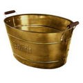 Antique Gold Finish Beverage Tub w/ Wooden Handles